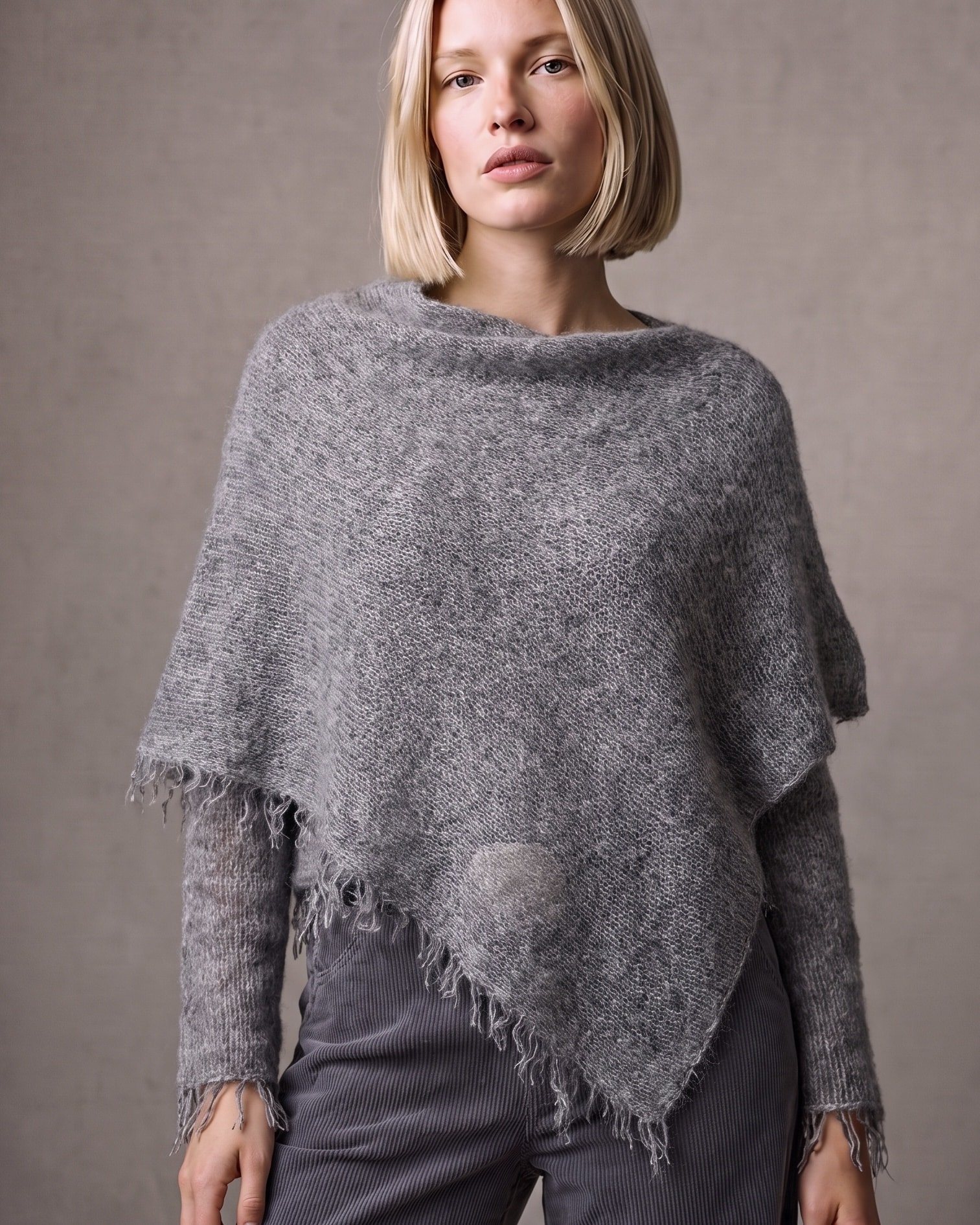 Poncho cashmere e mohair