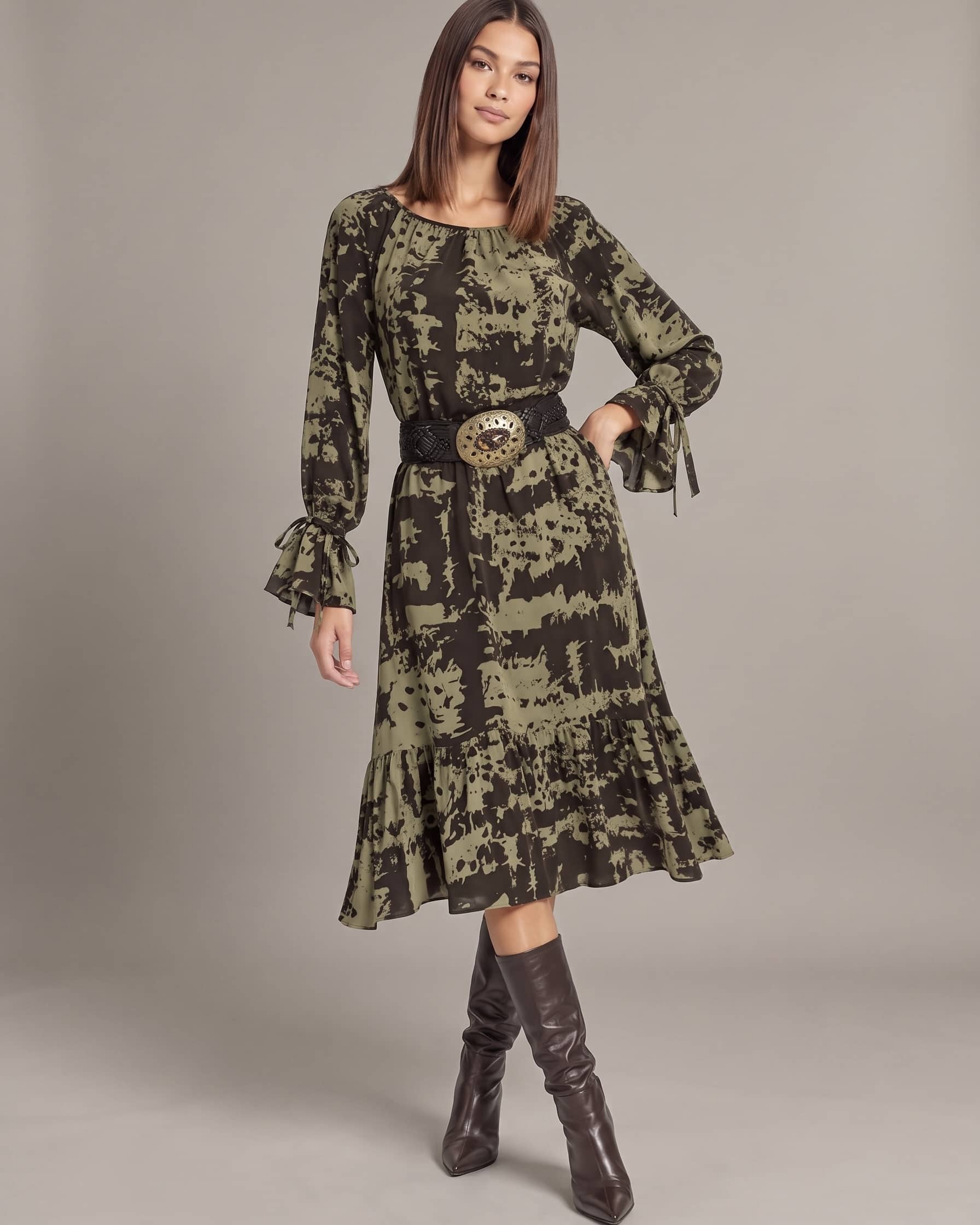 Abito midi in satin